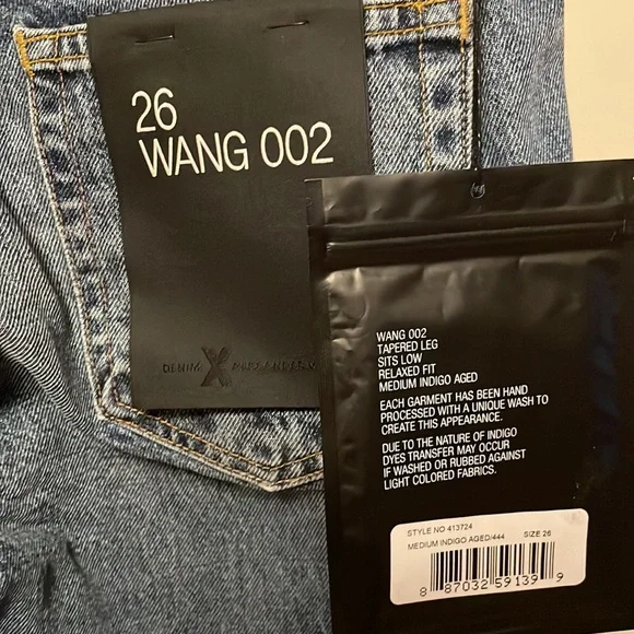 Alexander Wang Denim Jeans 002 Straight Leg Relaxed Fit - Picture 5 of 7